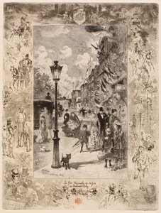 Nationalfeiertag am Boulevard Clichy von Felix Hilaire Buhot