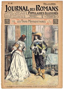 Romanserie: „Die drei Musketiere“ von Alexandre Dumas (1802-1870). König Ludwig XIII. (1601-1643) kündigt Königin Anna von Österreich (1601-1666) an, dass sie die Diamantnadeln für den Ball im Rathaus tragen muss. In „Le Journal des romans“ von Felix Philippoteaux