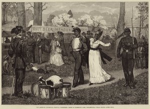 Das amerikanische Centennial Festival Ausstellung, Szene im Fairmount Park, Philadelphia, Negermiliz nach der Übung