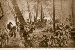 Franzosen und Deutsche im Nahkampf im Wald von Argonne, 1914-19 von Felix Schwormstadt