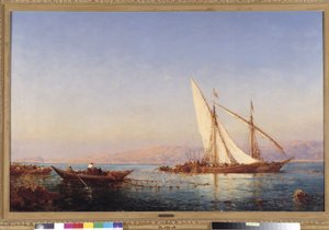 Fischen in Marseille. Gemälde von Felix Ziem (1821-1911). Sammlung Fondation Regards de Provence, Marseille von Félix Ziem