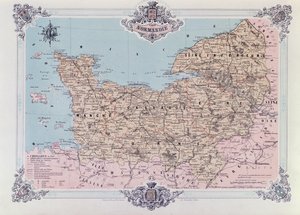 Karte der Normandie, aus dem 1. Band von La Normandie Illustree, graviert von Charpentier, veröffentlicht in Nantes 1852 von Felix after Benoist