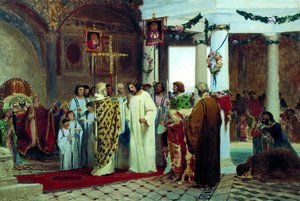Die Taufe des Großfürsten von Kiew Wladimir der Große im Jahr 987 von Feodor Andreyevich Bronnikov