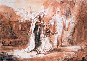 Ein Engel des Herrn erschien der Frau von Manoah ..., um 1636-1680 von Ferdinand Bol