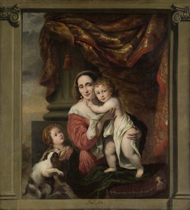 Caritas: Joanna de Geer (1629-1691) mit ihren Kindern Cecilia Trip (1660-1728) und Laurens Trip (geb. 1662) von Ferdinand Bol