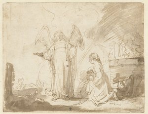 Hagar und der Engel am Brunnen auf dem Weg nach Schur