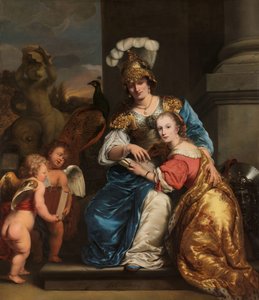 Margarita Trip als Minerva, unterrichtet ihre Schwester Anna Maria Trip
