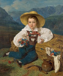 Porträt von Graf Dmitri Alexandrowitsch Apraxin 1826-1899 als Kind vor einem Berg, 1832