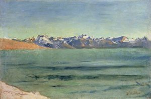 Sonnenaufgang über dem Mont Blanc, ca. 1890 von Ferdinand Hodler