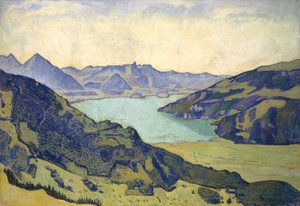 Blick auf den Thunersee von Breitlauenen, 1906 von Ferdinand Hodler