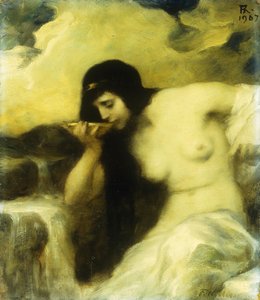 Eine Nymphe trinkt an einer Quelle, 1907