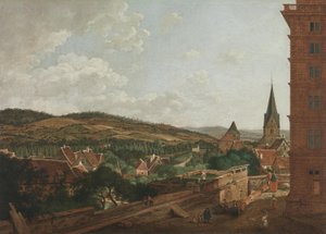 Blick vom Aschaffenburger Schloss auf den Pfaffenberg und St. Agatha (Aschaffenburger Zyklus) von Ferdinand Kobell