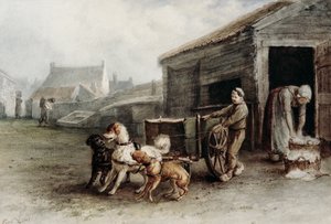 Ein Hundewagen, Holland, um 1890