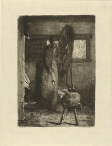 Spinnerin bei der Arbeit (An der Arbeit)