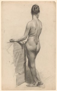 Studie eines stehenden weiblichen Aktes, von hinten gesehen von Ferdinand Oldewelt