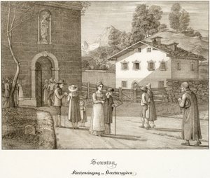 Sonntag: Auf dem Weg zur Kirche bei Berchtesgaden