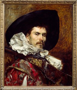Ein Arkebusier im 17. Jahrhundert. Gemälde von Ferdinand Roybet (1840-1920) 19. Jahrhundert Lyon, Musée des Beaux Arts von Ferdinand Roybet