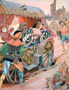 Angriff auf eine Kutsche, Quai de Nesles, Herrschaft von Franz I., 16. Jahrhundert von Ferdinand Sigismund Bac