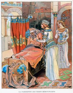 Die Pariserin zur Zeit der Merowinger, 5.-8. Jahrhundert n. Chr., um 1870-1950 von Ferdinand Sigismund Bac