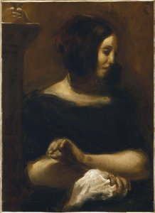 Porträt von George Sand, nach 1838 von Ferdinand Victor Eugene (after) Delacroix