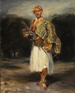 Graf Demetrius de Palatiano in Suliot-Kostüm, undatiert von Ferdinand Victor Eugene Delacroix