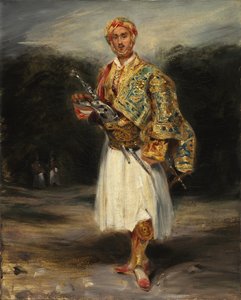 Graf Demetrius de Palatiano in Suliot-Kostüm, undatiert von Ferdinand Victor Eugene Delacroix