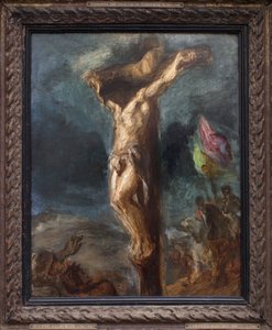Kreuzigung. Gemälde von Eugène Delacroix (1798-1863), Öl auf Holz. von Ferdinand Victor Eugene Delacroix