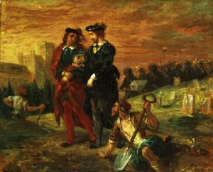 Hamlet und Horatio auf dem Friedhof, aus Akt V von Hamlet von William Shakespeare, 1859