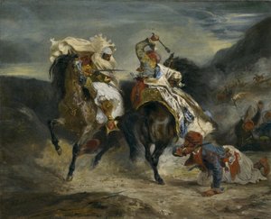 Der Kampf des Giaour und Hassan, 1826 von Ferdinand Victor Eugene Delacroix
