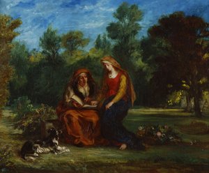 Die Erziehung der Jungfrau, 1852 von Ferdinand Victor Eugene Delacroix