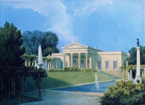 Ansicht von Charlottenhof vom Garten aus, 1855
