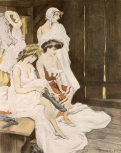 Hörst du, jetzt pfeift er Rheingold, da zieht er sicher die Schwimmhose an. von Ferdinand von Reznicek