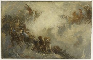 Skizze für das Paläontologie-Amphitheater im Pariser Naturkundemuseum: Menschliche Rassen (Decke) von Fernand Cormon