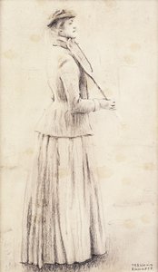 Eine Tennisspielerin; Studie für "Erinnerungen", ca. 1887