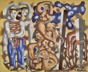 Komposition mit zwei Papageien von Fernand Leger