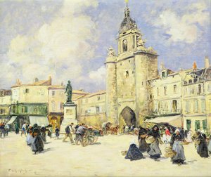 Der Marktplatz von La Rochelle von Fernand Legout Gerard