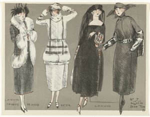 Gazette du Bon Ton, 1920 - Nr. 7, Croquis Pl XXXIII: Lanvin / Beer / Lanvin von Fernand Siméon