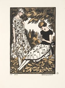 Un Peu, Beaucoup, aus einer Sammlung von Modeplatten, 1920 (Pochoir-Druck)