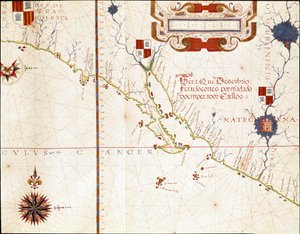 Ansicht der Westküste Mexikos und Südkaliforniens - Karte