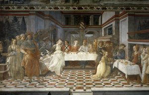 Das Bankett des Herodes, Episoden aus dem Leben des Heiligen Johannes des Täufers, ca. 1452-64 (Fresko) von Filippino Lippi