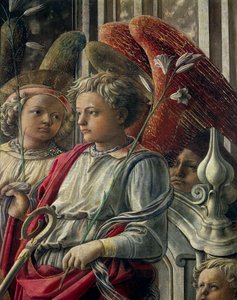 Madonna mit Kind und Engeln und Heiligen, auch genannt Unsere Liebe Frau vom Heiligen Geist oder Barbadori-Altarbild von Filippo Lippi (ca. 1406-1469)
