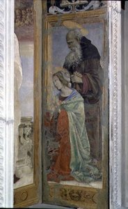 Hl. Antonius und Lucia, Detail vom Tabernakel des Canto al Mercatale, 1498 von Filippino Lippi