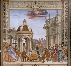 Heiliger Johannes Evangelist erweckt Drusiana zum Leben von Filippino Lippi