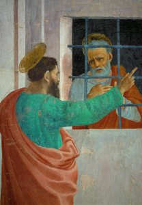 Der Besuch des Heiligen Paulus bei Petrus im Gefängnis, aus der unteren Reihe der Fresken in der Privatkapelle der Familie Brancacci