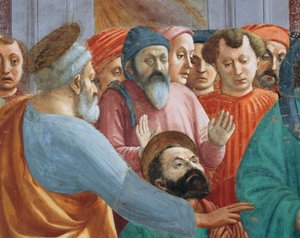 Heilige und Menge (Detail) von Filippino Lippi