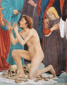 Sohn des Theophilus, Detail aus Die Auferweckung des Sohnes des Theophilus, von Tommaso Masaccio, Fresko von Filippino Lippi