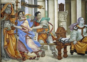 St. Johannes der Evangelist erweckt Drusiana zum Leben von Filippino Lippi