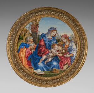 Die Heilige Familie mit Johannes dem Täufer und der Heiligen Margareta von Filippino Lippi