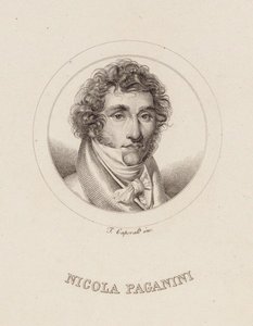 Porträt von Niccolò Paganini 1782-1840, 1840 von Filippo Caporali