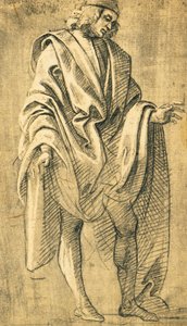 Studie einer männlichen menschlichen Figur, Bleistiftzeichnung von Filippo Lippi von Filippo Lippi